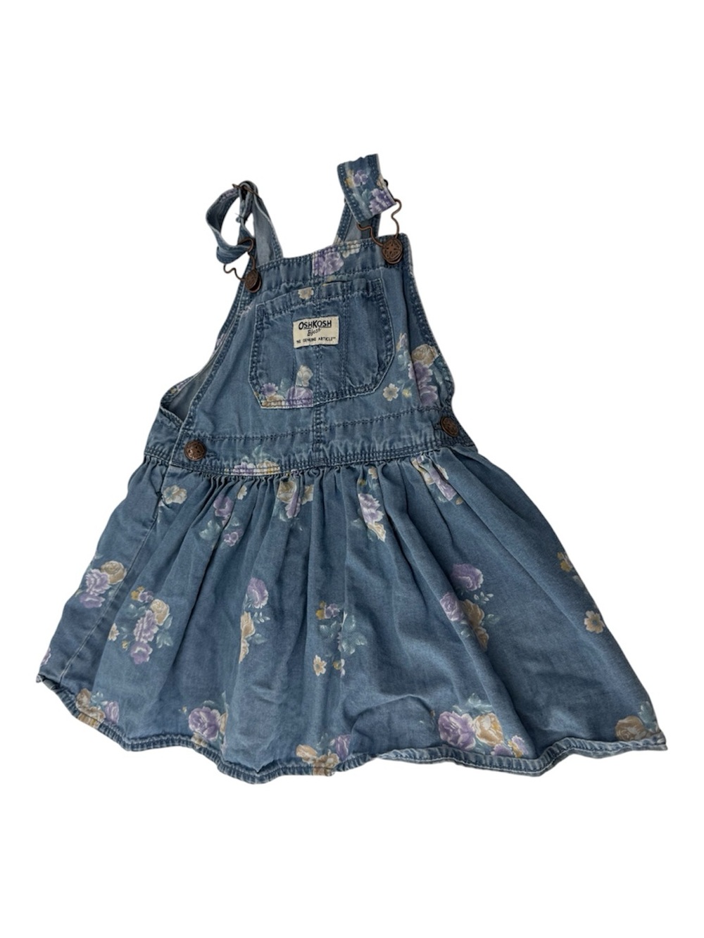 OshKosh B'gosh Blue Floral Denim Overall Dress for Kids